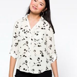 Fortune & Ivy - Blouse - white with black floral pattern